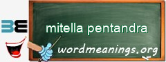WordMeaning blackboard for mitella pentandra
